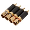 4Pcs RCA Sound Plug Carbon Fiber Gold Plated Oxidation Resistance