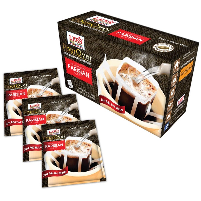 1 Pack - Lee's Coffee Pourover Fresh Ground Parisian Filter