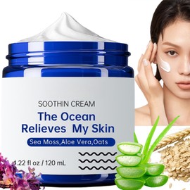 120g Natural Soothing Cream for Sensitive Skin,Moss Sea Skin Care Cream,Moss Sea Colloidal Oats,Soothing Face Cream,Body & Face Moisturizer Cream,Skin Repairing Crea/m,Relief Moisturizing Repair