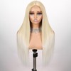 Long Straight Blonde Wig for Women Middle Part Synthetic Wigs