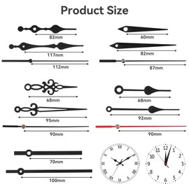 sdhiiolp Set of 2 Quartz Clock Movements for Wall Clock with 5 Different Pairs of Hands Long Shaft Movement Set with High Torque Silent Clock Movement Mechanism DIY Clock Wall Clock Replacement