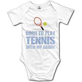 Born to Play Tennis Infant Bodysuit Short Sleeve Jumpsuit Rompers Climbing Clothes White