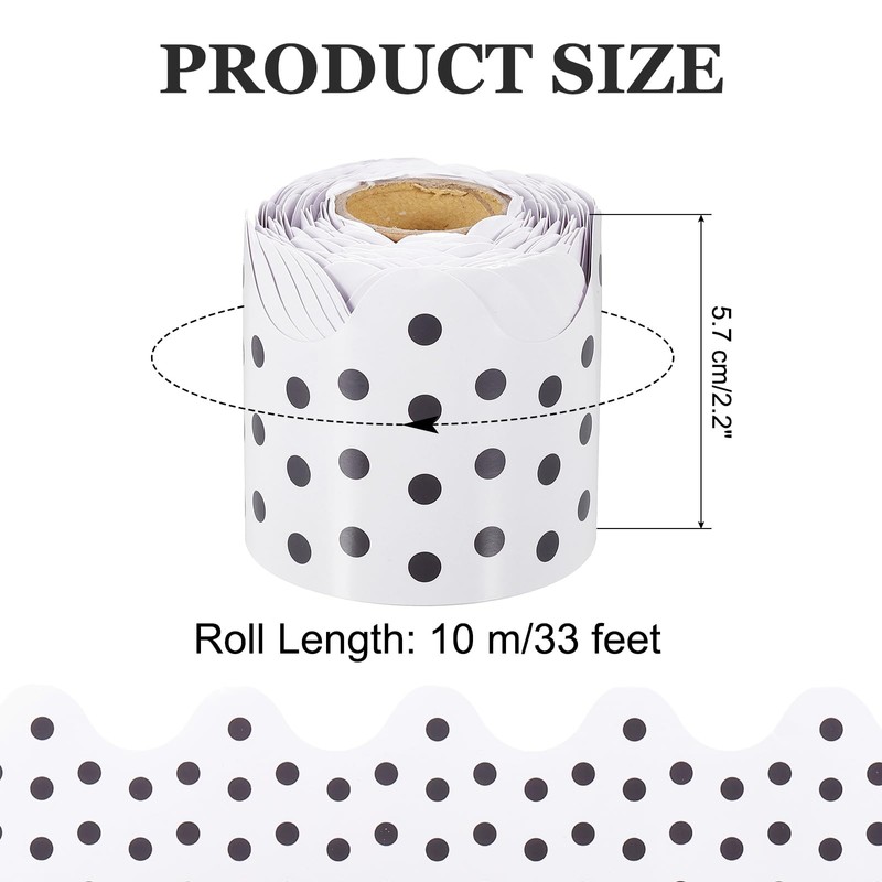 PATIKIL Dots Bulletin Board Border, 33 Feet Poster Chalkboard Cork