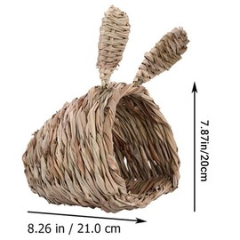 AIMALL Hand-Woven Grass Tunnel Nest for Small Pets – Natural Hideaway Toy for Rabbits, Hamsters, Guinea Pigs, Hedgehogs, and Totoro – 21 x 20cm Pet Play Tunnel