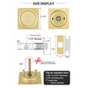 goldenwarm Brushed Gold Pocket Door Lock with Pull, Square Pocket