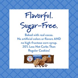 Voortman Bakery, Sugar Free Chocolate Chip Cookies, Crispy, Crunchy Cookies, 8oz, Pack of 4