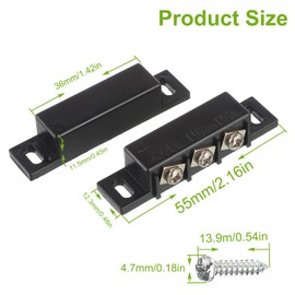 EPLZON Magnetic Reed Switch Normally Open and Normally Closed NC NO Magnetic Proximity Switch for Door Alarm, Window Safety, DC 5V 12V 24V Light GPS Other Equipment Reed Switch (Black, Pack of 5pcs)