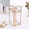 L-Lei Makeup Brush Holder with Lid,Clear Glass Makeup Brush Organizer