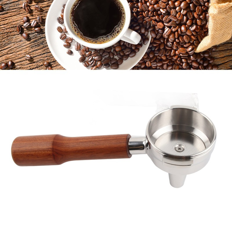58mm Portafilter Single Head Extraction Solid Wood Handle Stainless Steel