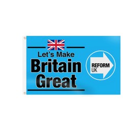 1PCS Reform Uk Flag,Reform Flag, Blue Background Vivid Big Letter Flags, for Courtyards,Balcony, Events or Outdoor Spaces