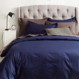 SUSYBAO King Navy Duvet Cover 100% Cotton Blue Duvet Cover 3 Pieces Set 1 Farmhouse Dark Royal Blue Duvet Cover with Zipper Ties 2 Pillow Shams Solid Color Navy Blue Bedding Set Soft