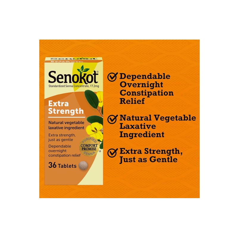 Senokot Extra Strength Natural Vegetable Laxative - 12 Tablets Each