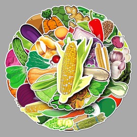 AUCEKO Pack of 50 Fruit Stickers Pack Vegetable Sticker Set Waterproof Vinyl Stickers for Laptop Children Cars Motorcycle Bicycle Skateboard Luggage Suitcase Computer Sticker Graffiti Decal