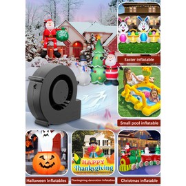 AmRunJe 140mm x 40mm Blower Fan with AC 110v 120v Variable Speed Controller, 12V Dual Ball Brushless Cooling Exhaust Replacement Fan for DIY Inflatable Christmas Decoration Electronics Fireplace