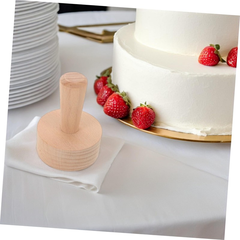 FUNOMOCYA Tart Press Tool: Wood Egg Tart Pastry Tamper Tool