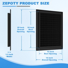 Zepoty 14" x 20" Aluminum Alloy Gable Vent - Never Rust, Heat Dissipation & Condensation Prevention, Ideal for Shed, Attic, Wall, Door & Shipping Container - Vent Opening: 12" x 18"