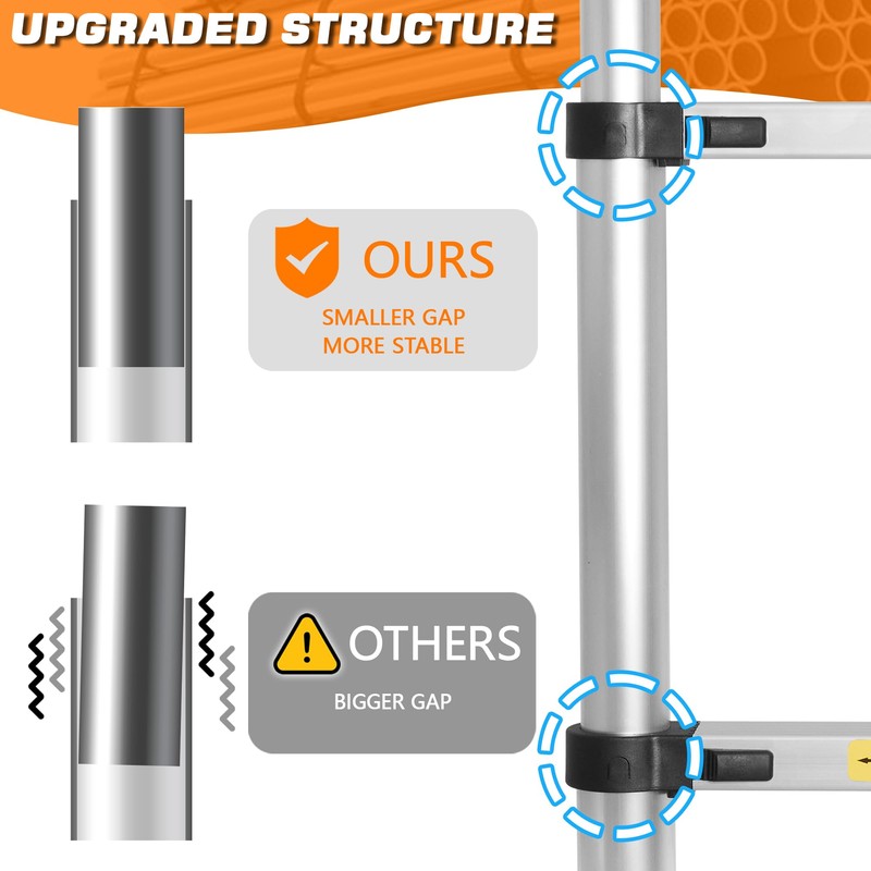 Telescoping Ladder,10.5FT,Heavy Duty 330lbs Max Capacity,Suitable for RVs, attics, Rooftops