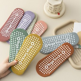 Women's Professional Thin Summer Non-slip Cross Pilates Yoga Socks, Free Size Size/Beige 20ea