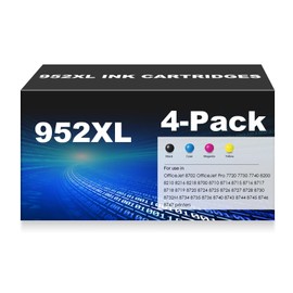 952XL Ink Cartridges Combo Pack Replacement for HP 952XL 952 XL for Officejet Pro 7740 8210 8710 8720 8740 8730 8715 8702 7720 8216 8725 8700 8200 Printer (4 Pack)