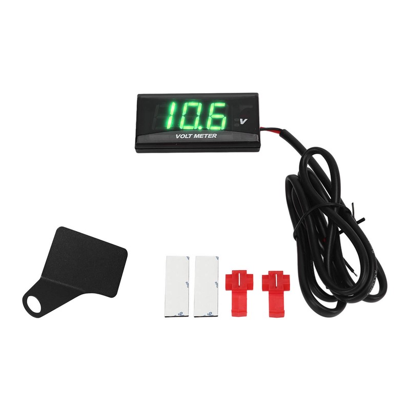 Universal LCD Motorcycle Voltmeter Ultra Thin Waterproof Voltmeter with Left