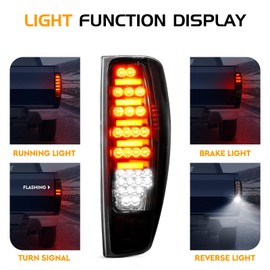 Bomusou LED Tail Light Assembly Fit for 2004-2012 Chevy Colorado/GMC Canyon, Rear Brake Lamp Taillight, Chrome Housing Clear Lens