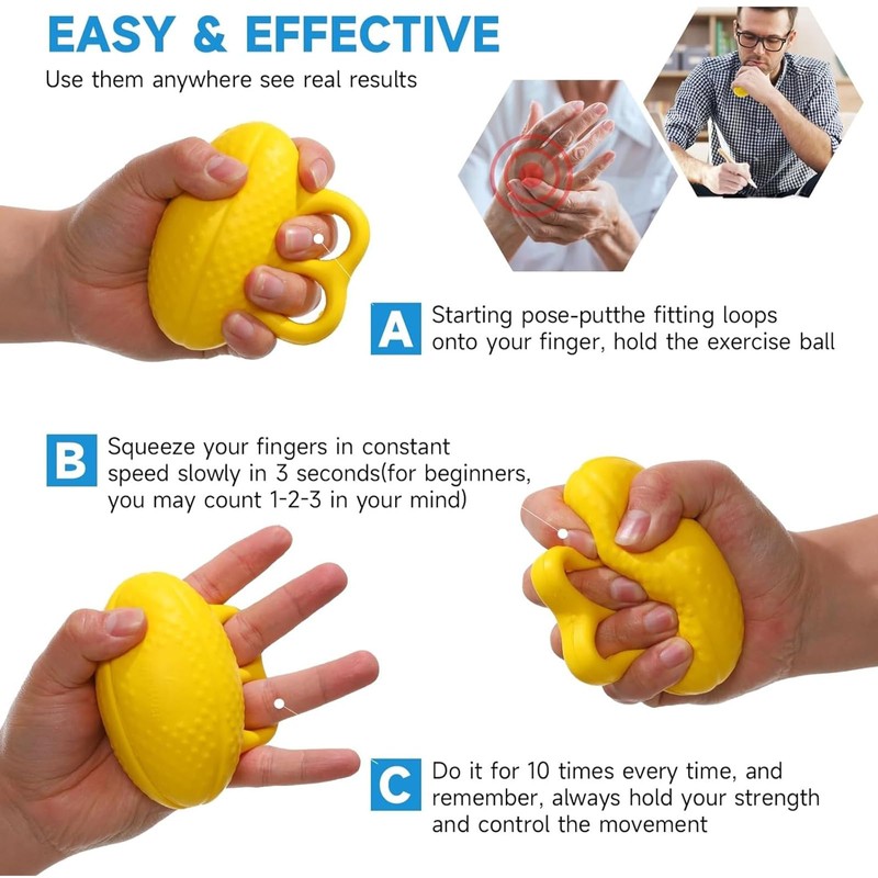 TRHDFW Finger Ball Exerciser Grip Ball Strength Squeeze Stress Balls