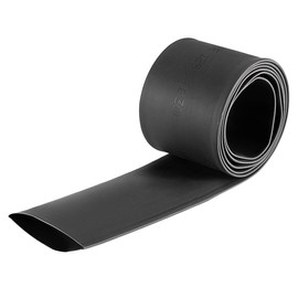 sourcing map Heat Shrink Tubing, 30mm Dia 50mm Flat Width 2:1 rate Shrinkable Tube Cable Sleeve 1m - Black
