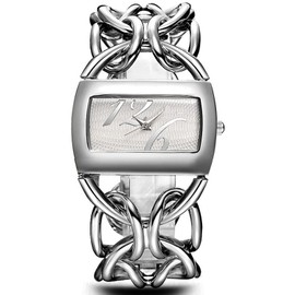 BESTKANG Women's Watch Rectangular Hollowed Out Strap Watch Unique Ladies' Watches Analog Quartz Waterproof Bracelet Watches for Women (silver)