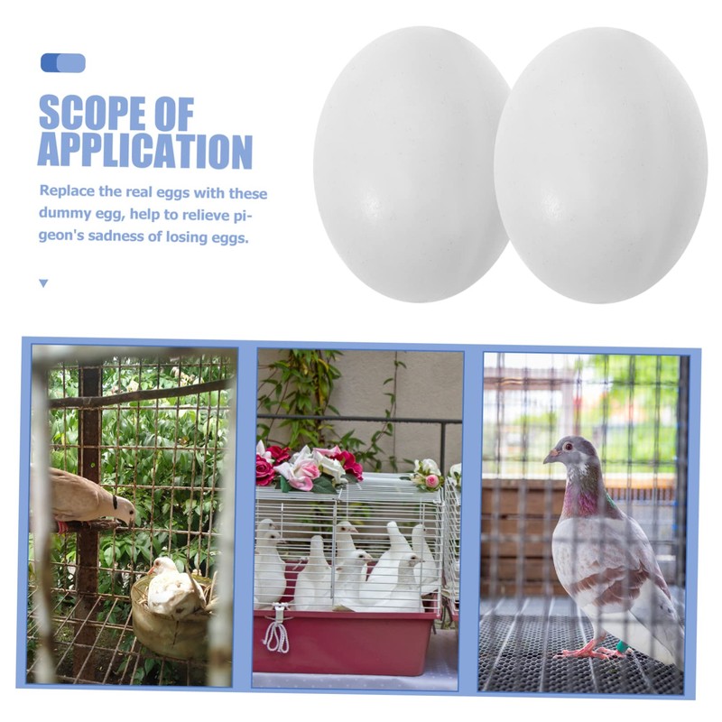 VICASKY 10pcs Large Realistic Fake Bird Eggs Simulation Solid Bird