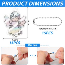 LongZYU Pack of 15 Reflectors Children's Pendant Guardian Angel Reflective Angel Safety Reflector Pendant for Backpack Children Birthday Party Bag School Bag Safety Reflectors Adults, White