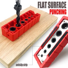 Candeon Drill Guide Jig, Portable Drilling Guide Drilling Aid, 3/5/7/9/11/13mm Drill Guide Block Professional Locator Doweling Jig, HSS Drill Block for Precise Straight Drilling on Surfaces