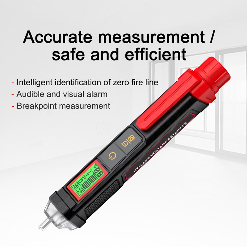 HT103 AC Voltage Tester Pen Waterproof Sound Light Alarm 12‑1000V