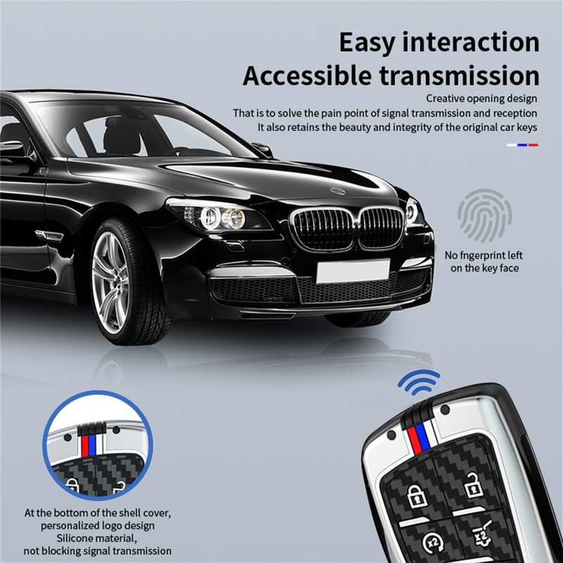 TECART Luminous Strip 5 Button Car Smart Key Fob Cover