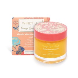 Winky Luxe Orange You Bright Exfoliator - Formulated with Vitamin C and Lactic Acid to brighten, increase cell turnover, smooth texture, and leave skin radiant and refreshed with a citrus scent. / 윙키 럭스 오렌지 유 브라이트 각질 제거제 - 비타민 C와 젖산이 함유되어 밝고 세포 회전율을 높이고 질감을 매끄럽게 하며 시트러스 향으로 피부를 빛나고 상쾌하게 가꿔줍니다