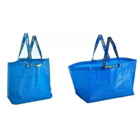 Ikea Frakta Bags Set Of 2-- 1-Medium & 1-Large Reusable Blue NEW