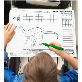 Unbranded 10pcs Airplane Travel Essentials Tray Table Cover Dinosaur Coloring Game For Kid