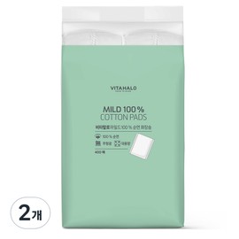 Vitahalo mild cotton pads, 2 pieces, 400 pieces / 비타할로 마일드 화장솜, 2개, 400개입