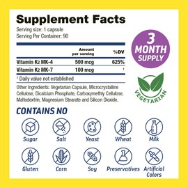 Dr’s Hope Vitamin K2 MK7 with Vitamin K2 MK4, 3-Month Supply High-Potency K2 Vitamin Supplement MK-7 for Bone Health & Cardiovascular Health, 90 Vegan Capsules, Made in The USA