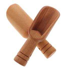 FUNOMOCYA 2pcs Wooden Teaspoon Scoop Salt Shovel Mini Scoop for Flour Raisins Nuts Perfect for Tea House