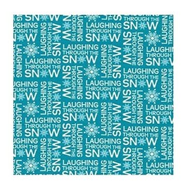 Damien Linn - Christmas Fabric | It's Chilly Outside Word Patch Ice Blue | Robert Kaufman YARD/Fabric/Crafts