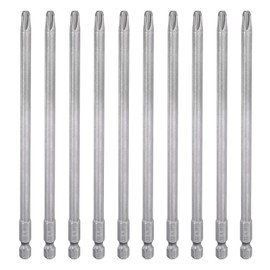 sourcing map 10pcs #3 Phillips Screwdriver Bit PH3 1/4" Hex Shank 6" (150mm) Long Magnetic S2 Steel Industrial Grade Screw Driver Bit Cross Head Electric Drill Bits 0.236" (6mm) Rod