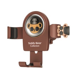 Car Phone Mount Cute Catoon Pattern Stable Vent Design Heat Dissipation Car Phone Holder with Soft Silicone Pad Brown