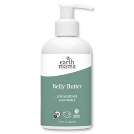 Earth Mama - Mantequilla de vientre | Contiene hierbas y aceites orgánicos para ayudar a aliviar la piel y estrías durante el embarazo, sin fragancia artificial, 8 onzas líquidas