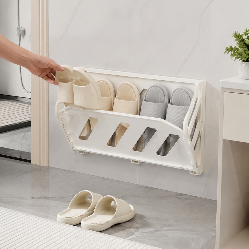 Wall Mounted Shoe Rack for Space Saving – Foldable Hidden