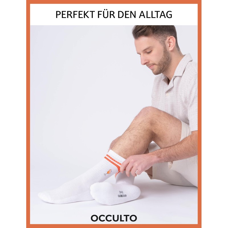 Occulto Women's & Men's Tennis Socks with Stripes Pack of