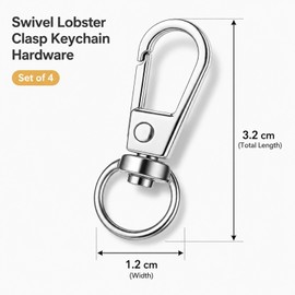 Thfaeyta 4Pcs Swivel Lobster Clasps, Snap Hooks for DIY Keychain Jewellery