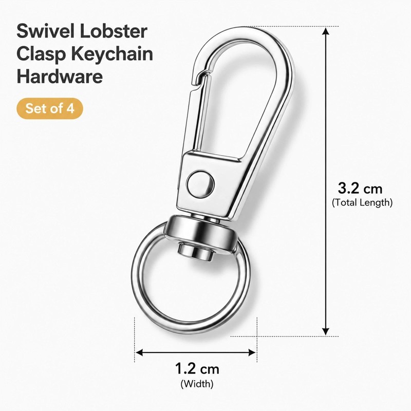 Thfaeyta 4Pcs Swivel Lobster Clasps, Snap Hooks for DIY Keychain
