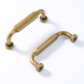 Vicycmc 3 Inch(76mm) Hole Center Antique Brass Zinc Alloy Solid Cabinet Pulls,Vintage Retro Dresser Cabinet Handles Luxury Cabinet Pull Hardware for Bedroom, Kitchen 6 Pack