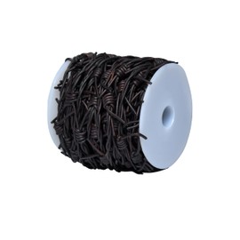 Cords Essentials - Cinta de alambre de púas artificial, cuerda de piel real para decoración del hogar, cajas de regalo, manualidades de bricolaje, carrete de 33 pies (café oscuro envejecido)