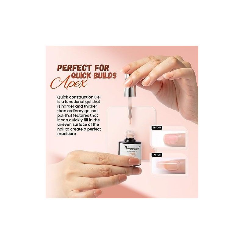 VENALISA Builder Nail 6 Piece Set, Quick Construction Extension Base